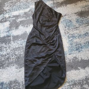Chic One-Shoulder Black Dress